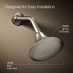Fort1/2 Single-function showerhead, 2.5 gpm - Vibrant Brushed Nickel - image 3