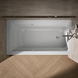 Archer 60'' x 32'' alcove Heated BubbleMassageE air bath with Bask heated surface, right drain - image 6