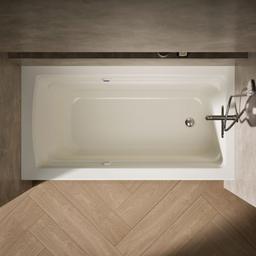 Archer 60'' x 32'' alcove Heated BubbleMassageE air bath with Bask heated surface, right drain - image 6