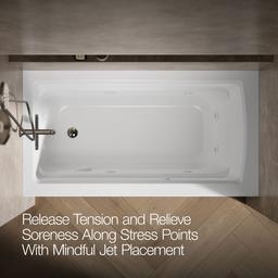 Archer 60'' x 32'' alcove heated whirlpool bath, left drain - image 6