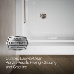 Archer 60'' x 32'' alcove heated whirlpool bath, left drain - image 7