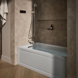 Archer 60'' x 32'' alcove heated whirlpool bath, left drain - image 2