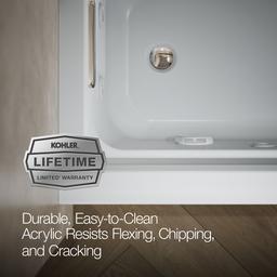 Archer 60'' x 32'' alcove heated whirlpool bath, left drain - image 7