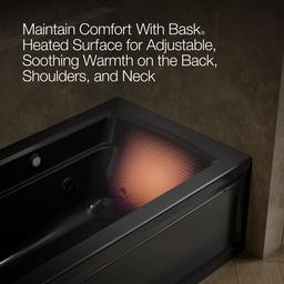 Archer 60'' x 32'' alcove whirlpool bath with Bask heated surface, alcove left drain - image 7