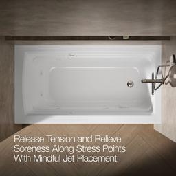 Archer 60'' x 32'' alcove whirlpool bath with Bask heated surface, right drain - image 6