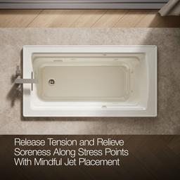 Archer 60'' x 32'' drop-in whirlpool bath with and Bask heated surface - image 6