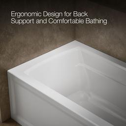 Archer 60'' x 32'' alcove bath with Bask heated surface, right drain - image 8