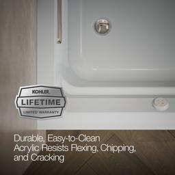 Archer 72'' x 36'' alcove Heated BubbleMassageE air bath with Bask heated surface, left drain - image 9