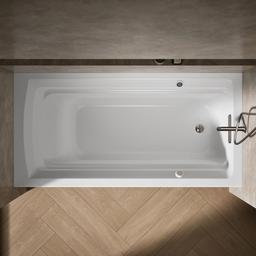 Archer 72'' x 36'' alcove Heated BubbleMassageE air bath with Bask heated surface, right drain - image 6