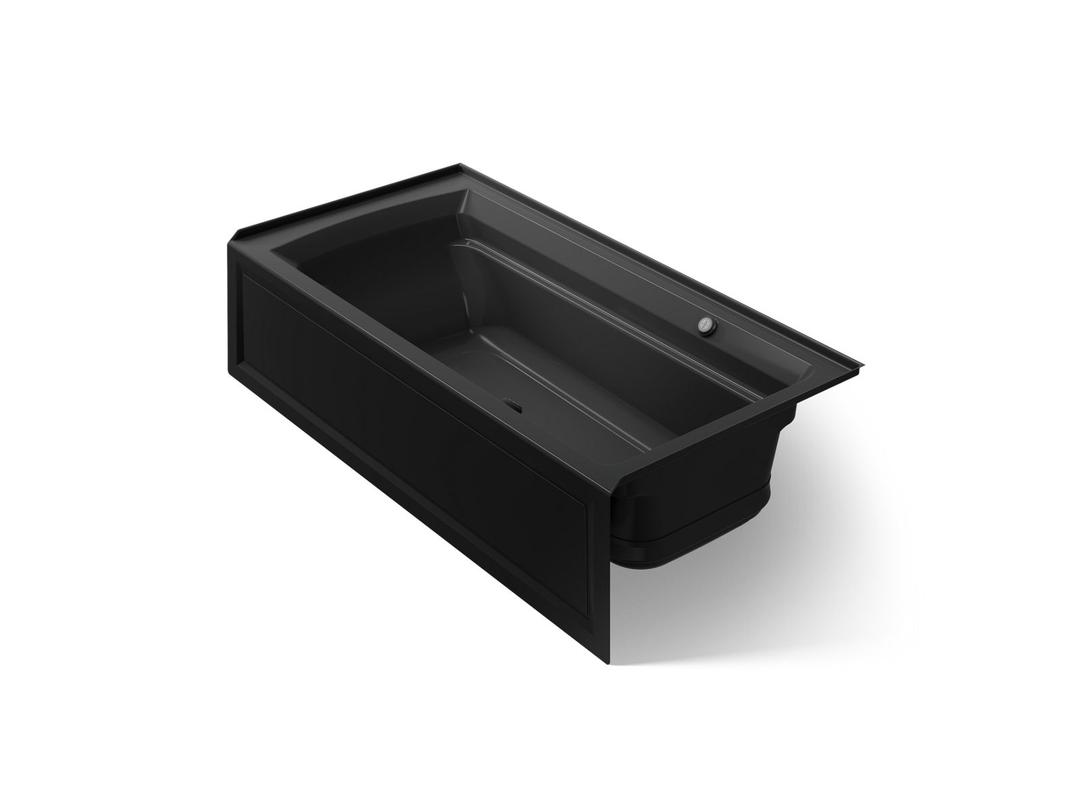 Archer 72'' x 36'' alcove Heated BubbleMassageE air bath with Bask heated surface, right drain by Kohler