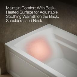 Archer 72'' x 36'' alcove Heated BubbleMassageE air bath with Bask heated surface, right drain - image 7