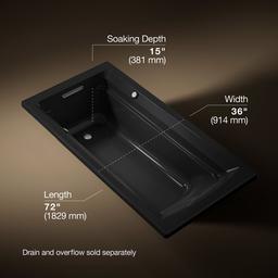 Archer 72'' x 36'' drop-in Heated BubbleMassageE air bath with Bask heated surface - image 3