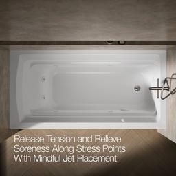 Archer 72'' x 36'' alcove whirlpool bath, right drain - image 6