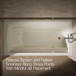 Archer 72'' x 36'' alcove whirlpool bath, right drain - image 6