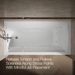 Archer 72'' x 36'' alcove whirlpool bath with alcove, left drain - image 6