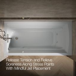 Archer 72'' x 36'' alcove whirlpool bath with alcove, left drain - image 6