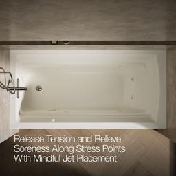 Archer 72'' x 36'' alcove whirlpool bath with alcove, left drain - image 6