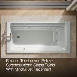 Archer 72'' x 36'' drop-in whirlpool bath with Bask heated surface - image 6