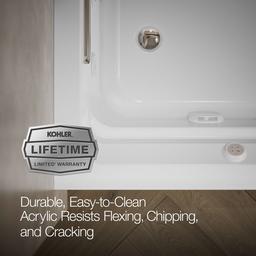 Archer 72'' x 36'' alcove Heated BubbleMassageE air bath and whirlpool, left drain - image 8