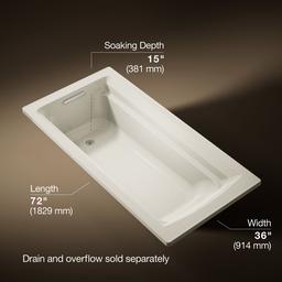 Archer 72'' x 36'' drop-in bath - image 3