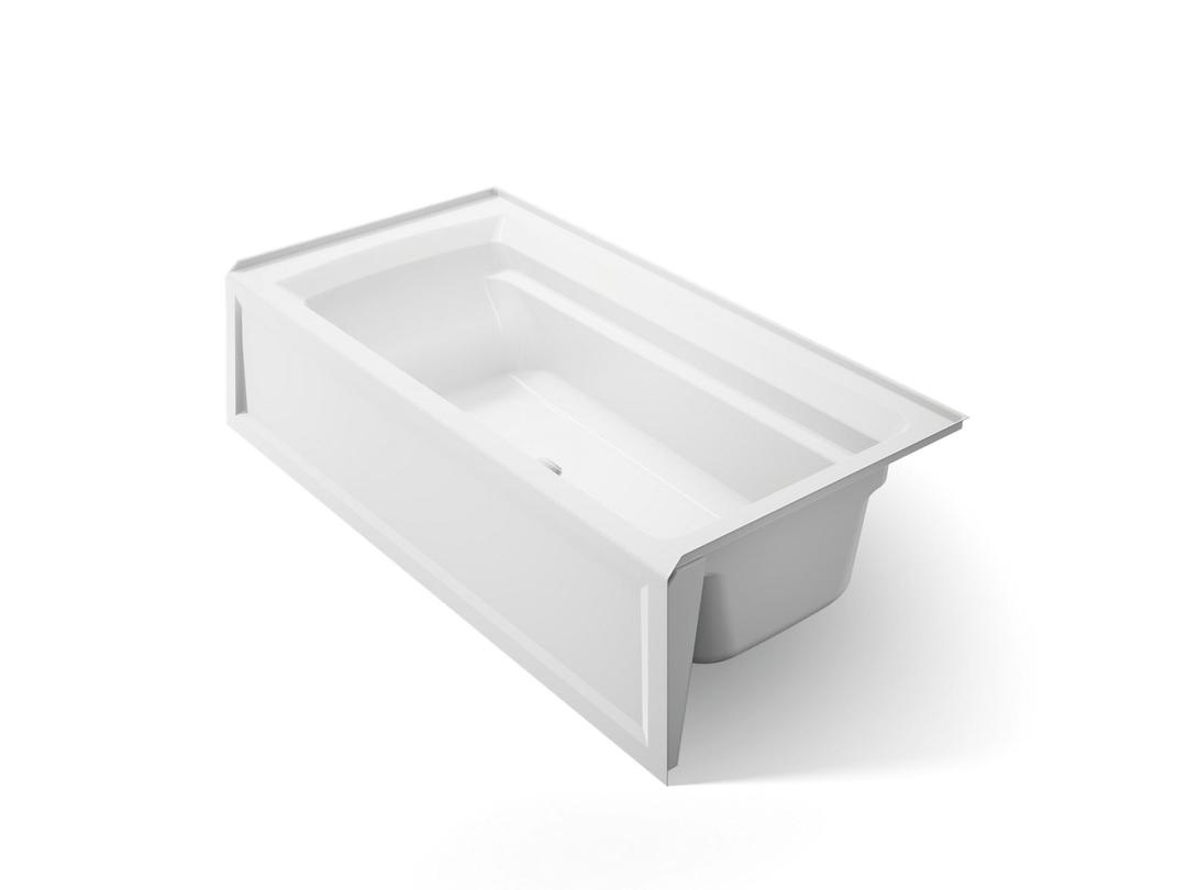 Archer 72'' x 36'' alcove bath with Bask heated surface, alcove, right drain by Kohler