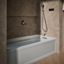 Archer 72'' x 36'' alcove bath with Bask heated surface, alcove, right drain - image 2