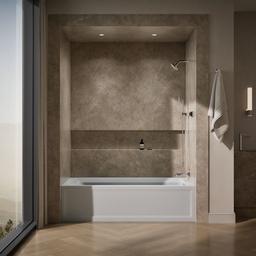 Archer 72'' x 36'' alcove bath with Bask heated surface, alcove, right drain - image 4