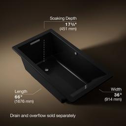 Underscore 66'' x 36'' drop-in bath with Bask heated surface - image 3