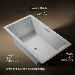 Underscore 72'' x 42'' drop-in bath with Bask heated surface - image 3