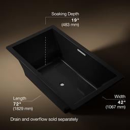 Underscore 72'' x 42'' drop-in bath with Bask heated surface - image 3