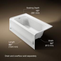 Bancroft 60'' x 32'' alcove bath, left drain - image 3