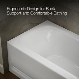 Bancroft 60'' x 32'' alcove bath right drain - image 8
