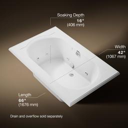 Memoirs 66'' x 42'' drop-in whirlpool bath - image 3