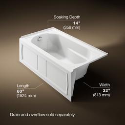 Devonshire 60'' x 32'' alcove bath, left drain - image 3