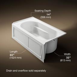 Devonshire 60'' x 32'' alcove bath, right drain - image 3