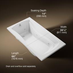 Kohler Mariposa 66'' X 35-7/8'' Drop-in Whirlpool Bath - White - image 3