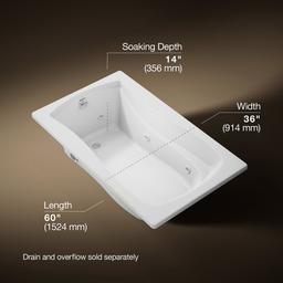 Kohler Mariposa 60'' X 36'' Drop-in Whirlpool Bath - White - image 3