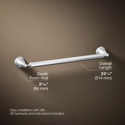 Kohler Pinstripe 18'' Towel Bar - - Polished Chrome - image 3