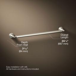Kohler Pinstripe 24'' Towel Bar - Vibrant - Brushed Nickel - image 3