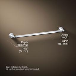 Kohler Pinstripe 24'' Towel Bar - - Polished Chrome - image 3