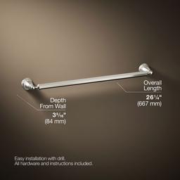 Kohler Pinstripe 24'' Towel Bar - Vibrant Polished - Nickel - image 3