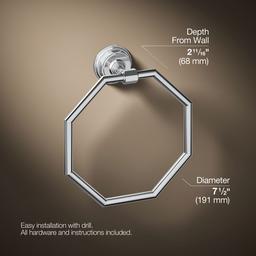 Kohler Pinstripe Towel Ring - - Polished Chrome - image 3