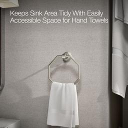 Kohler Pinstripe Towel Ring - Vibrant Polished - Nickel - image 4