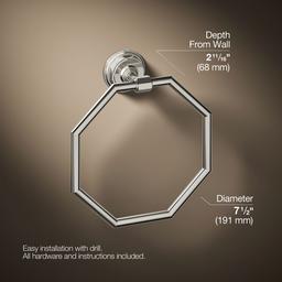 Kohler Pinstripe Towel Ring - Vibrant Polished - Nickel - image 3