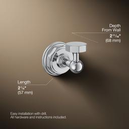 Kohler Pinstripe Robe Hook - - Polished Chrome - image 3