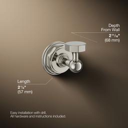 Kohler Pinstripe Robe Hook - Vibrant Polished - Nickel - image 3