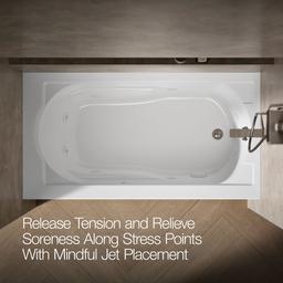 Devonshire 60'' x 32'' alcove heated whirlpool bath, right drain - image 6