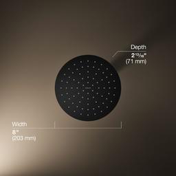 Contemporary Round 8'' single-function rainhead, 2.5 gpm - image 3