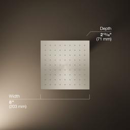 Contemporary Square 8'' single-function rainhead, 2.5 gpm - image 3