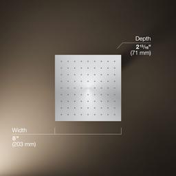 Contemporary Square 8'' single-function rainhead, 2.5 gpm - image 3
